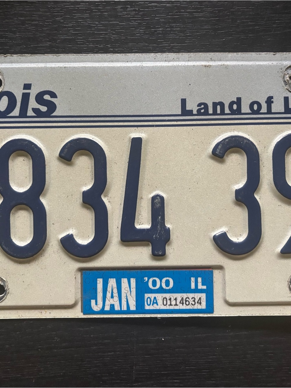Vintage Style Blue and Cream License Plate Wall Decor - Unbranded
